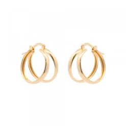 Pendientes Aro Doble Plata Dorada 16mm*Eguzkilore New