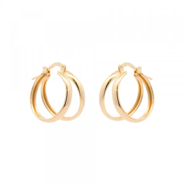 Pendientes Aro Doble Plata Dorada 16mm*Eguzkilore New