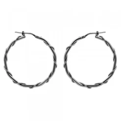Pendientes Aro Enredado en Plata Negra 33mm*Eguzkilore