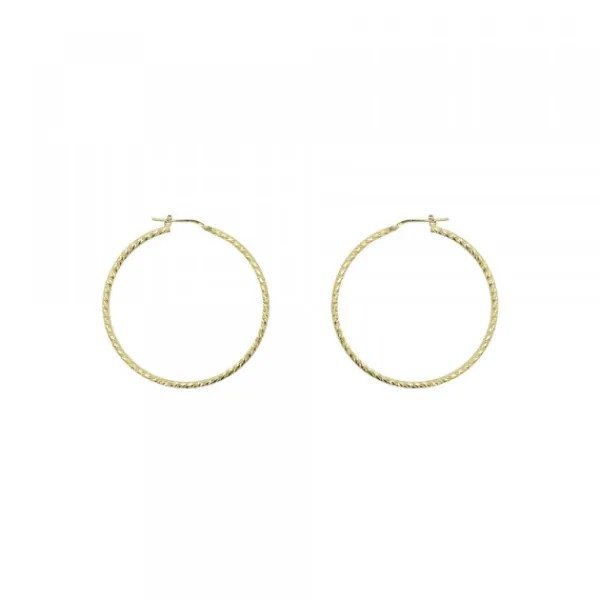 Pendientes Aro Entorchado Plata Dorada 20mm*Eguzkilore Sale