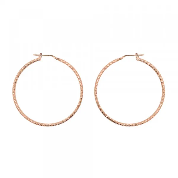 Pendientes Aro Entorchado Plata Rosa 45mm*Eguzkilore Best