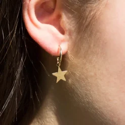 Pendientes Aro Estrella de Plata Dorada*Eguzkilore Discount