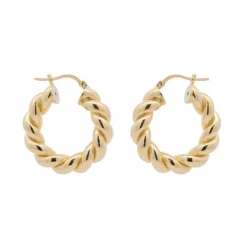 Pendientes Aro Gallonado Plata Dorada 20mm*Eguzkilore New