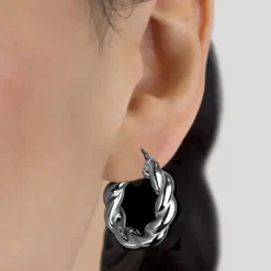 Pendientes Aro Gallonado Rutenio 20mm*Eguzkilore Outlet