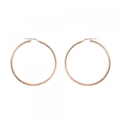 Pendientes Aro Grande Plata Rosa 45mm*Eguzkilore New