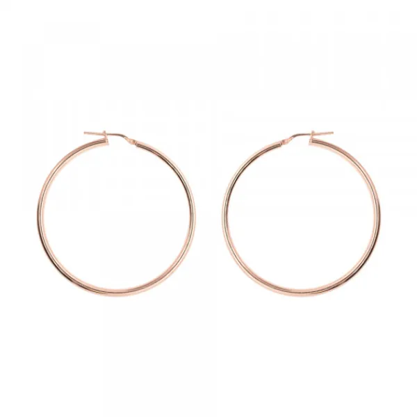 Pendientes Aro Grande Plata Rosa 45mm*Eguzkilore New