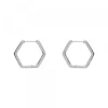 Pendientes Aro Hexagonal de Plata*Eguzkilore Discount