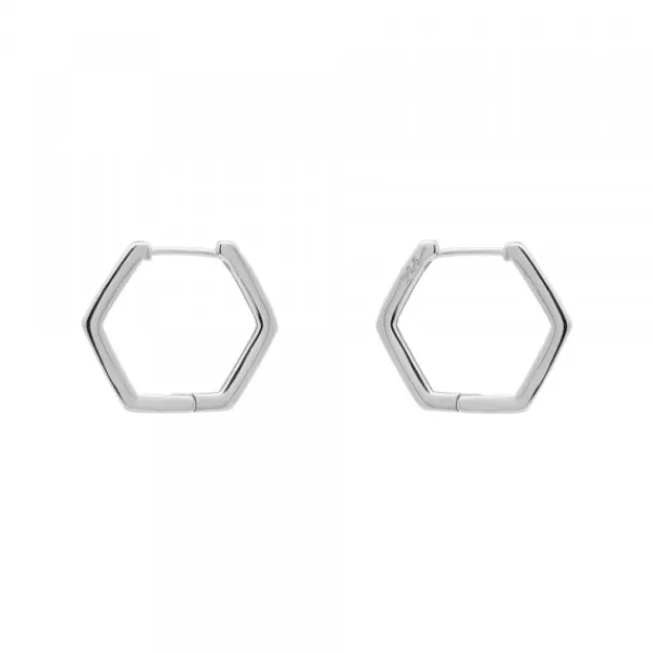 Pendientes Aro Hexagonal de Plata*Eguzkilore Discount