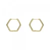 Pendientes Aro Hexagonal de Plata Dorada*Eguzkilore Best