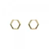Pendientes Aro Hexagon de Plata Dorada*Eguzkilore Best