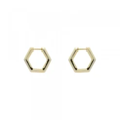 Pendientes Aro Hexagon de Plata Dorada*Eguzkilore Best