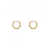 Pendientes Aro Mini Bambú de Plata Dorada*Eguzkilore Best