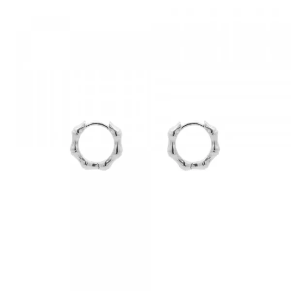 Pendientes Aro Mini Bambú de Plata*Eguzkilore