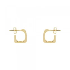 Pendientes Aro Mini Cuadrado Plata Dorada 12mmm*Eguzkilore Discount