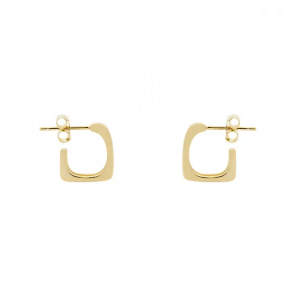 Pendientes Aro Mini Cuadrado Plata Dorada 12mmm*Eguzkilore Discount