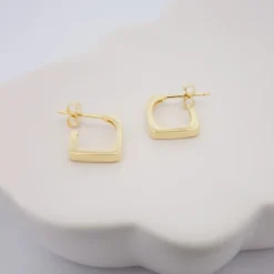 Pendientes Aro Mini Cuadrado Plata Dorada 12mmm*Eguzkilore Discount