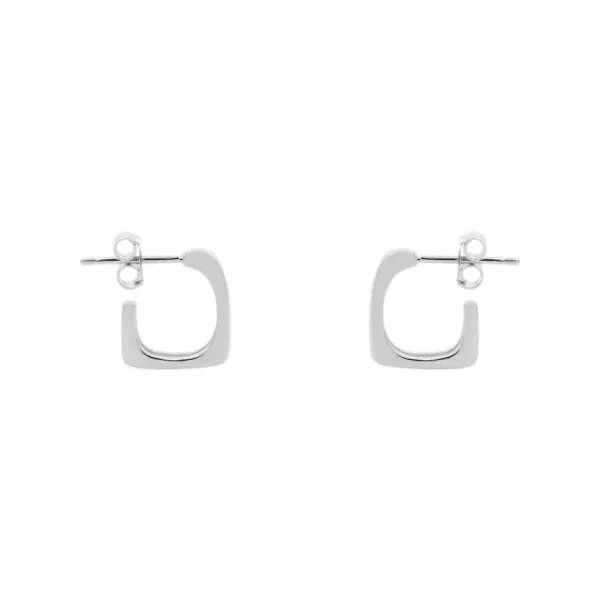 Pendientes Aro Mini Cuadrado Plata 12mm*Eguzkilore Best