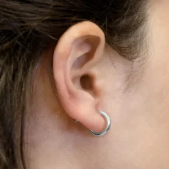 Pendientes Aro Oro Blanco 18kt.*Eguzkilore Online