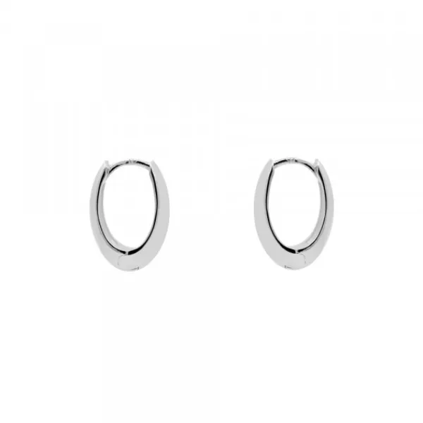 Pendientes Aro Oval Plata 17mm*Eguzkilore New