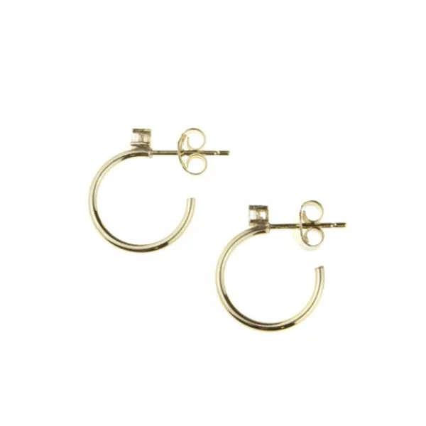 Pendientes Aro Plata Dorada Circonita 15mm*Eguzkilore Sale