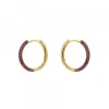 Pendientes Aro Plata Dorada y Circonitas Rosas*Eguzkilore Clearance