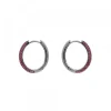 Pendientes Aro Plata Negra y Circonitas Rosas*Eguzkilore Outlet