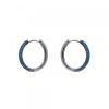 Pendientes Aro Plata Negra y Circonitas Azules*Eguzkilore Outlet