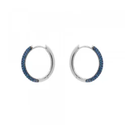 Pendientes Aro Plata y Circonitas Azules*Eguzkilore Outlet