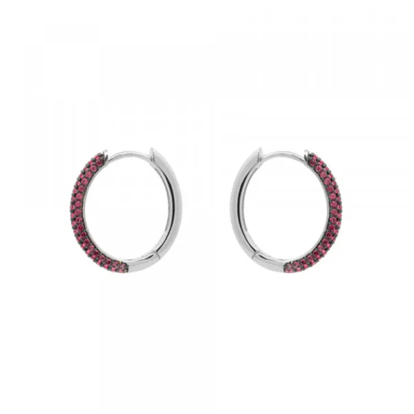 Pendientes Aro Plata y Circonitas Rosas*Eguzkilore Clearance