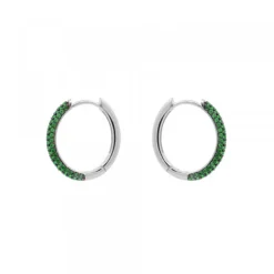 Pendientes Aro Plata y Circonitas Verdes*Eguzkilore