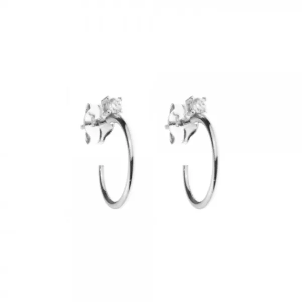 Pendientes Aro Plata y Circonita 15mm*Eguzkilore New