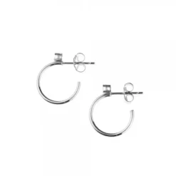 Pendientes Aro Plata y Circonita 15mm*Eguzkilore New