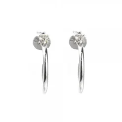 Pendientes Aro Plata y Circonita 15mm*Eguzkilore New