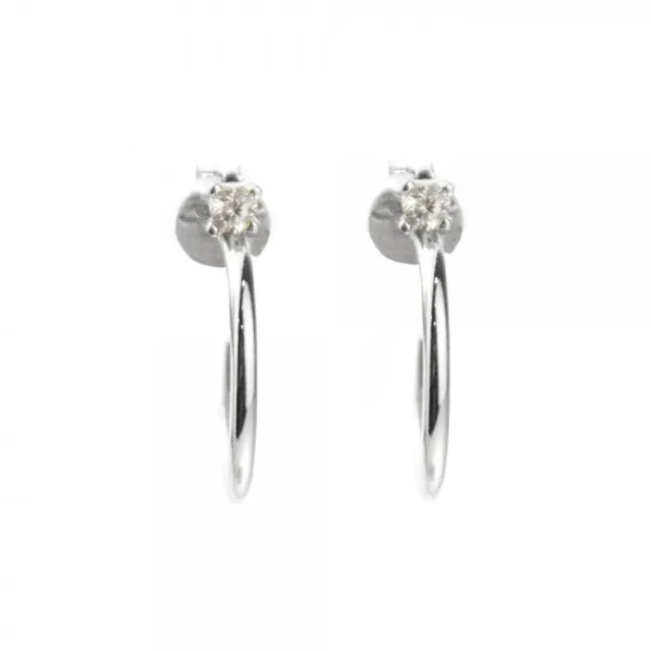 Pendientes Aro Plata y Circonita 15mm*Eguzkilore New