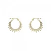 Pendientes Aro Punk Plata Dorada y Circonitas 15mm*Eguzkilore New