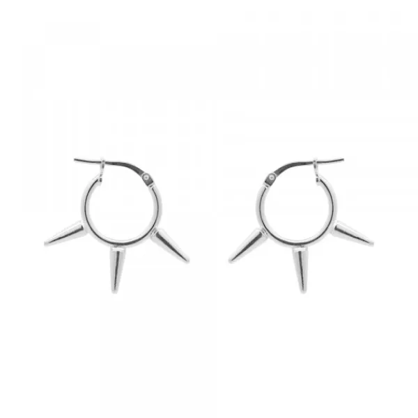 Pendientes Aro Punk Plata 12mm*Eguzkilore Best