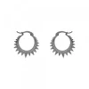 Pendientes Aro Punk Plata Negra y Circonitas 15mm*Eguzkilore Outlet