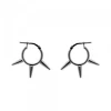 Pendientes Aro Punk Plata Negra 12mm*Eguzkilore Clearance