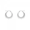 Pendientes Aro Punk Plata y Circonitas 15mm*Eguzkilore Clearance