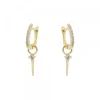 Pendientes Aro Punta Plata Dorada Circonitas*Eguzkilore Best