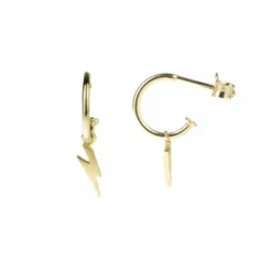 Pendientes Aro Rayo de Plata Dorada*Eguzkilore Online