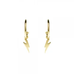 Pendientes Aro Rayo de Plata Dorada*Eguzkilore Online