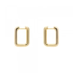 Pendientes Aro Rectangular Plata Dorada 18mm*Eguzkilore Online
