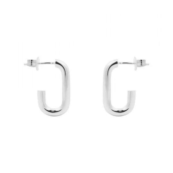 Pendientes Aro Rectangular Plata 19mm*Eguzkilore Sale