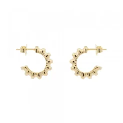 Pendientes Aro Relieve Plata Dorada 12mm*Eguzkilore Best