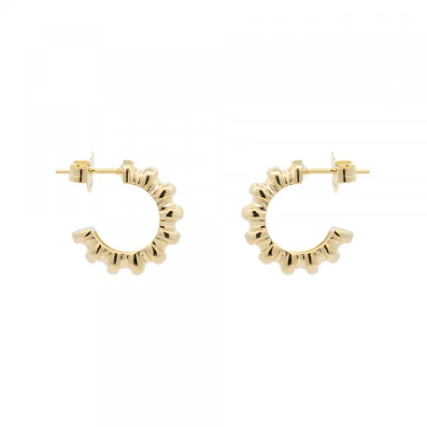 Pendientes Aro Relieve Plata Dorada 12mm*Eguzkilore Best