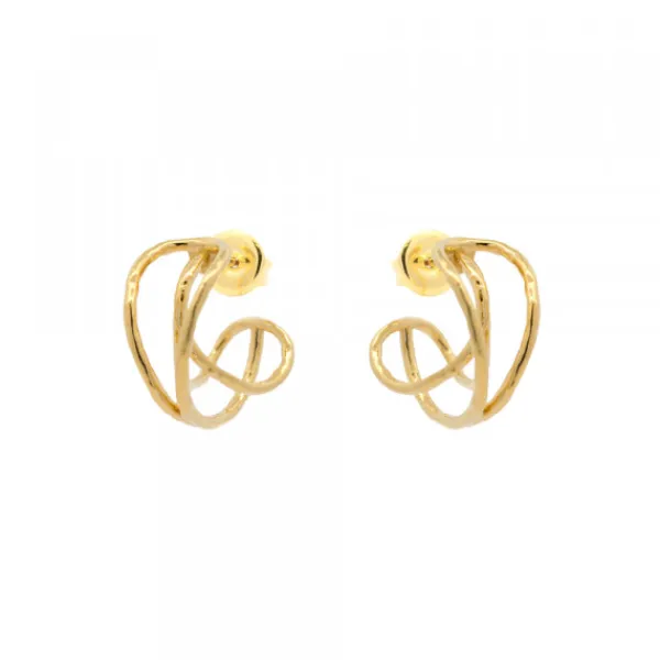 Pendientes Aros doble Plata Dorada 15mm*Eguzkilore