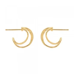 Pendientes Aros doble Plata Dorada 15mm*Eguzkilore