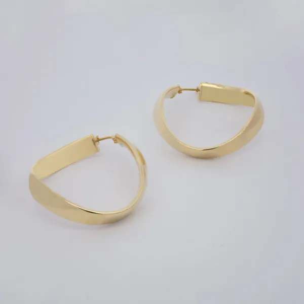 Pendientes Aros Entorchados Plata Dorada 38mm*Eguzkilore Best