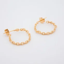 Pendientes Aros Eslabones Plata Dorada*Eguzkilore Clearance